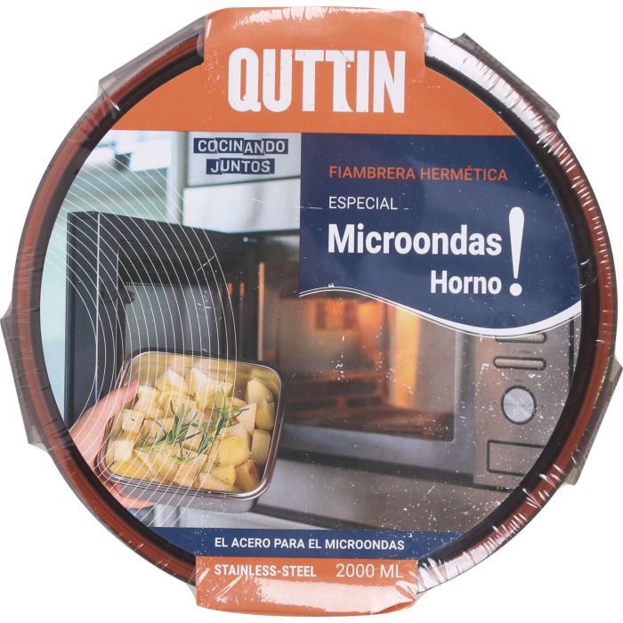 Fiambrera Hermética Quttin Redonda Acero 2 L 19,5 x 10,5 cm 7
