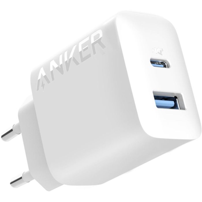 Anker 312 Charger 20W con 1 puerto USB-C y 1 puerto USB-A blanco