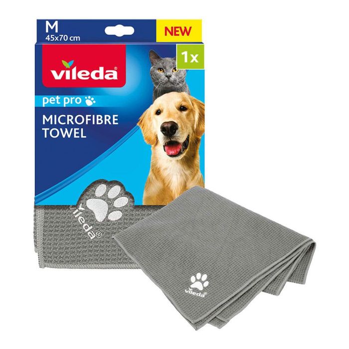 Vileda Toalla mf pet pro M 100% microfibra para mascota 45 x 70 cm