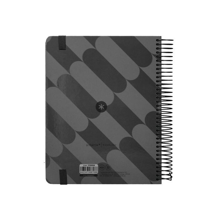 Agenda Espiral Antartik Pattern A5+ 2025 Dia Pagina Color Negro Papel 80 gr 2