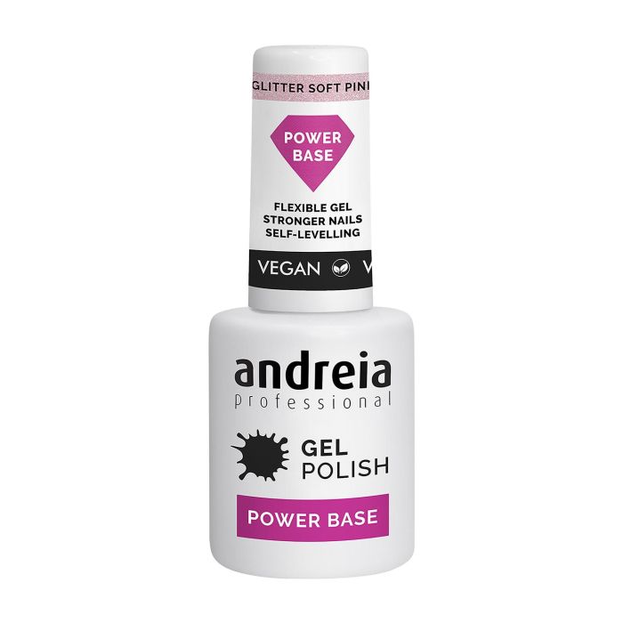 Andreia Professional Gel Polish Power Base Glitter Soft Pink 105 ml