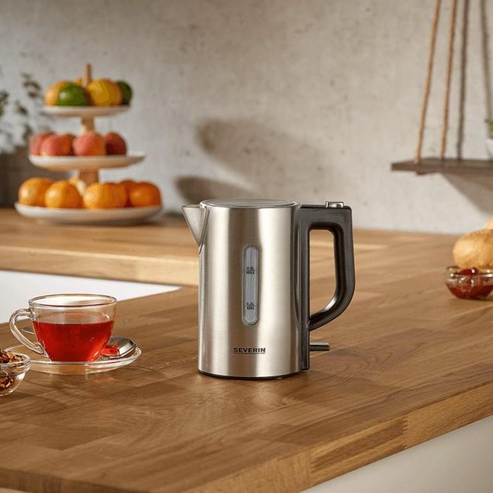 Severin WK3647 Hervidor de Viaje 0.5 L 1100 W Acero Inox. Negro Kit con 2 Tazas Voltaje Conmutable 115/230V Libre BPA 3 Severin WK3647 Hervidor de Viaje 0.5 L 1100 W Acero Inox. Negro Kit con 2 Tazas Voltaje Conmutable 115/230V Libre BPA 3