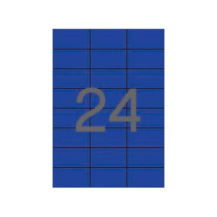 Apli Etiquetas Adhesivas 70x37 mm Azul, Pack de 20 Hojas (480 Etiquetas) para Inkjet y Láser