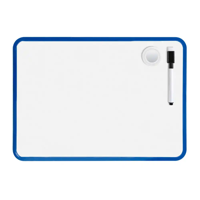 Liderpapel Pizarra Blanca Magnética Doble Cara Lisa 21x30 cm con Rotulador, Imán y Borrador 3