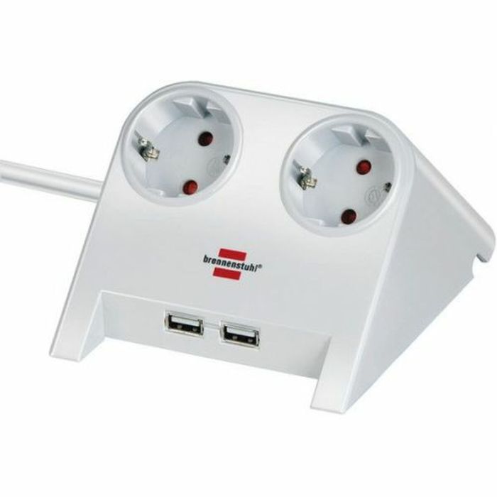Regleta Enchufes 2 Tomas sin Interruptor Brennenstuhl 1153520222 3600 W USB x 2 Sobremesa (1,8 m) 0 Regleta Enchufes 2 Tomas sin Interruptor Brennenstuhl 1153520222 3600 W USB x 2 Sobremesa (1,8 m) 0