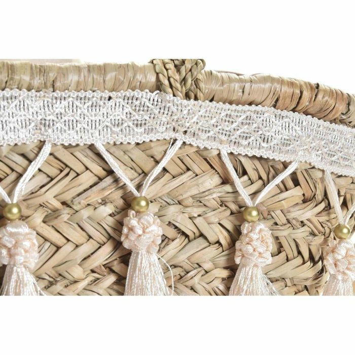 Bolso Mediterraneo DKD Home Decor Natural Blanco 16 x 30 x 59 cm 3