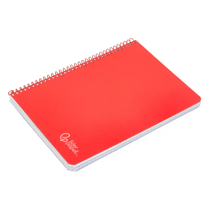 Liderpapel Cuaderno Espiral A4 Witty Tapa Dura 80 Hojas 90gr Pauta 3,5mm con Margen Color Rojo 4