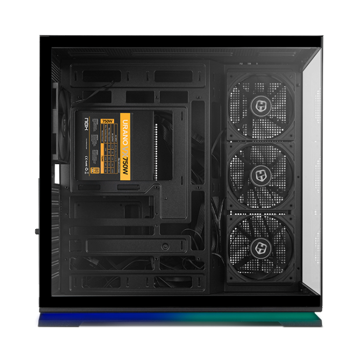 NOX HUMMER GALAXY ARGB - Semitorre ATX Gaming, Cristal Templado Frontal y Lateral, 4 Ventiladores PWM 120mm ARGB, Soporte GPU 420mm, USB Tipo-C, Negra