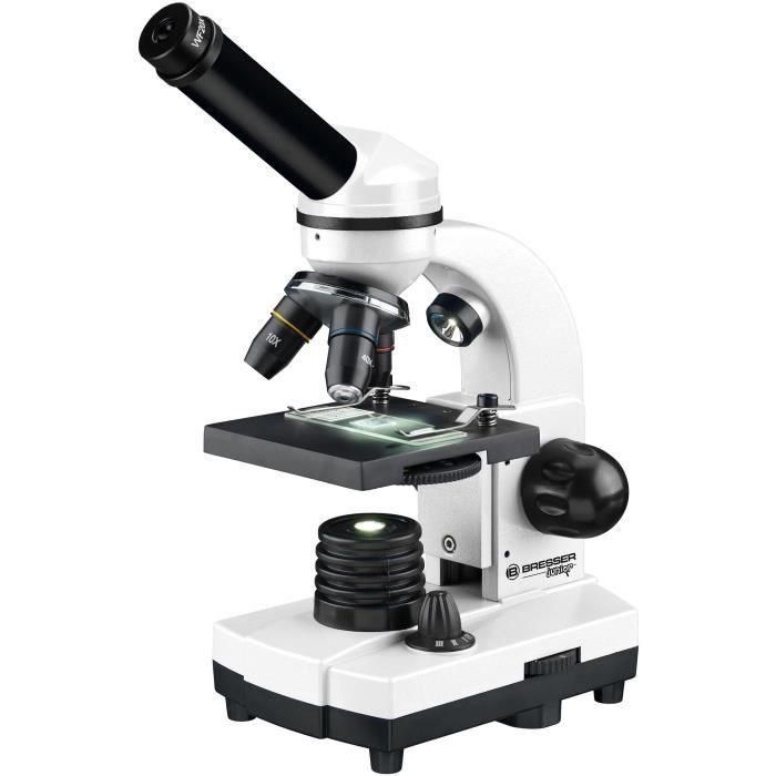 Microscopio Biolux SEL con sistema de zoom - BRESSER JUNIOR - aumento 40x-1600x - soporte para smartphone - caja rígida blanca 3