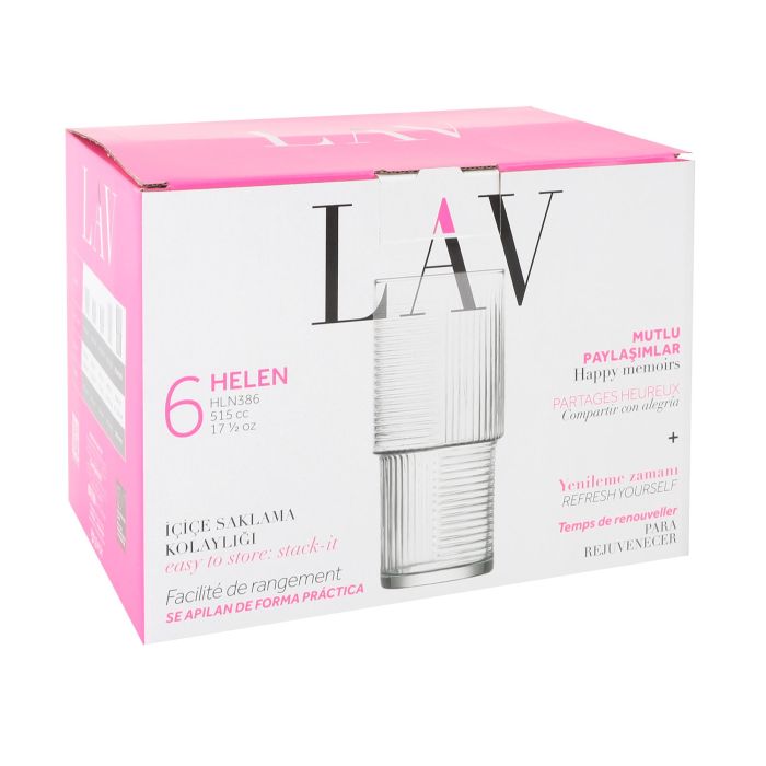 LAV Set de 6 Vasos Helen de 515 Cc (8 Cajas) 2