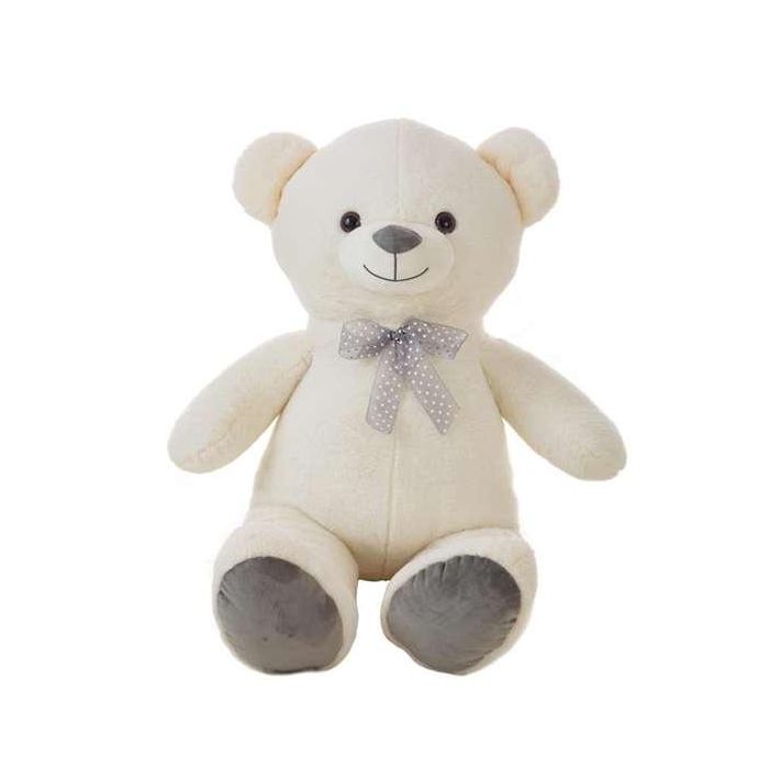 Oso noah 85 cm 2 col. gris, blanco roto