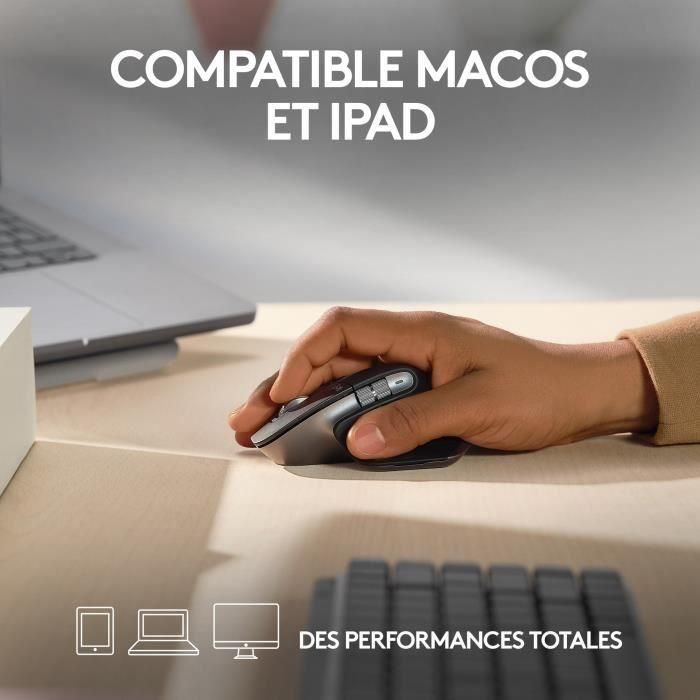 Logitech - Matón inalámbrico ergonómico - MX Master 3S para Mac - Aid Gray 1