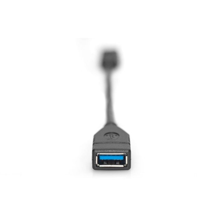 Digitus Cable Adaptador USB-C a USB-A OTG, SuperSpeed USB 3.0 (5Gbps), 3A Power Delivery, 0.15m, Carga y Sincronización Rápida, Reversible 3