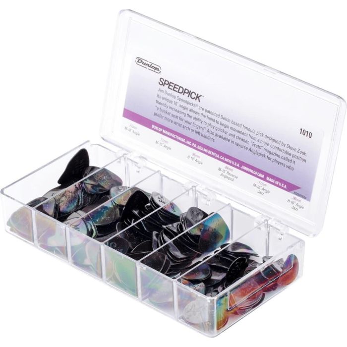 Dunlop 144 Ud. Púas Delrin Speedpicks - 5 Medidas 1 Dunlop 144 Ud. Púas Delrin Speedpicks - 5 Medidas 1