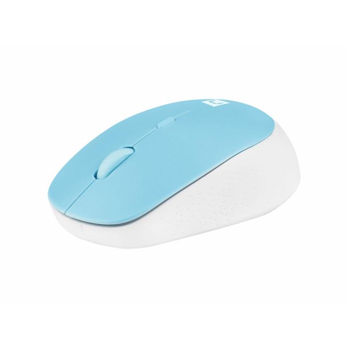 NATEC Harrier 2 Ratón Óptico de Oficina Bluetooth 1600 DPI para Mano Derecha con 4 Botones, Rueda de Desplazamiento, Azul y Blanco