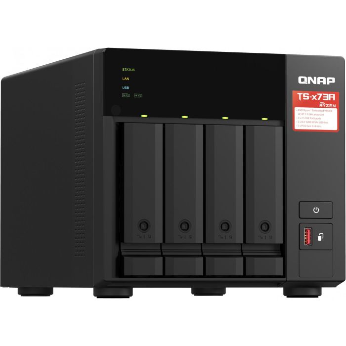 QNAP Bundle NAS TS-473A 4 Bahías con Switch QSW-1105-ST 5 Puertos, Torre, AMD Ryzen Embedded V1500B, 8GB DDR4, 2.5GbE 3