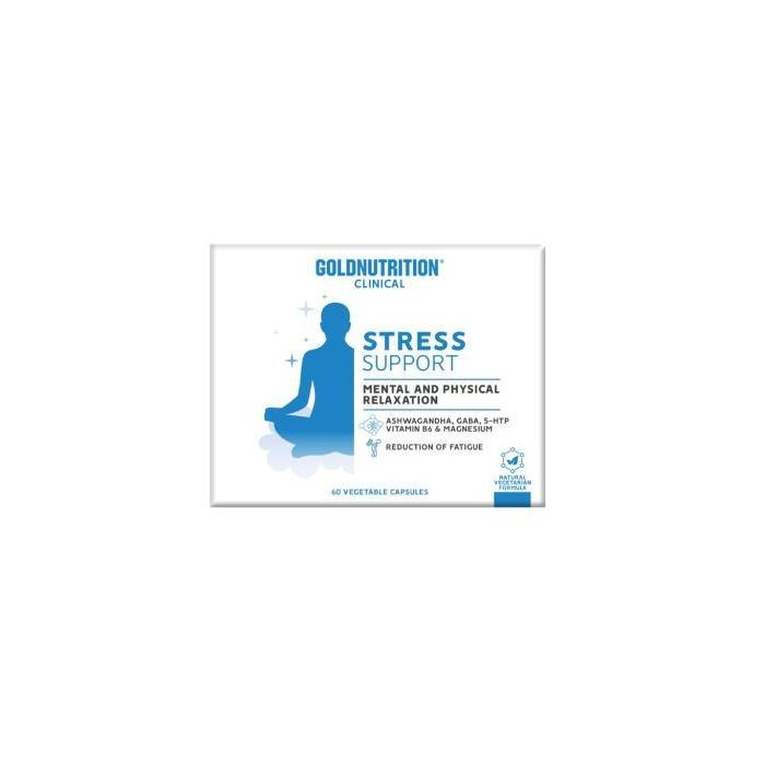 GOLD NUTRITION Stress Support GN Clinical, Ashwagandha, GABA, B6 y Magnesio, 60 Vcaps