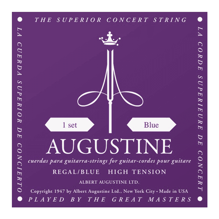 Augustine Cuerdas Guitarra Clásica Nylon Crystal Entorchado Plata Tensión Alta