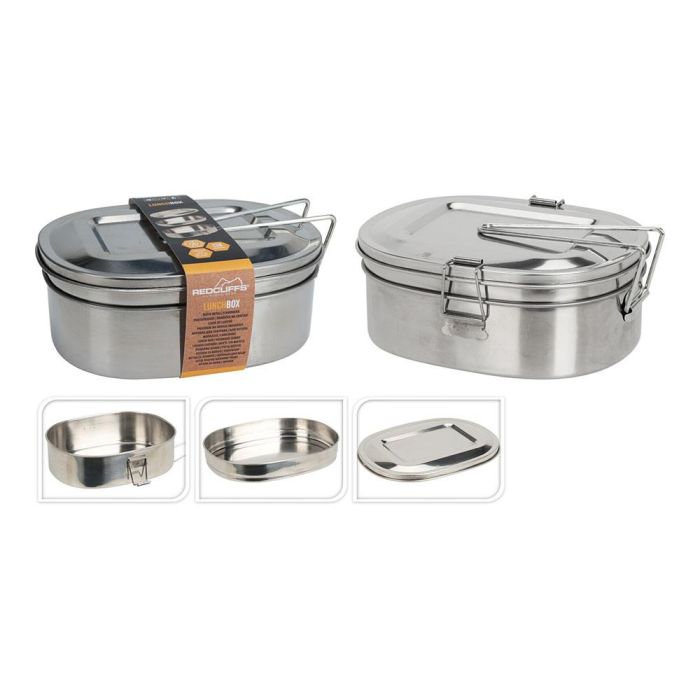 Fiambrera, acero inoxidable, 1200 ml, 180x140x75mm Fiambrera, acero inoxidable, 1200 ml, 180x140x75mm