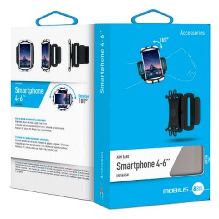 Brazalete para Móvil Mobilis 030003 Negro Silicona 1 Brazalete para Móvil Mobilis 030003 Negro Silicona 1