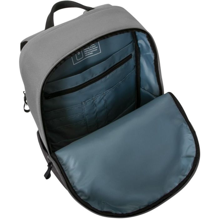 Targus Mochila Sagano Unisex para Portátil 15.6" Negro Gris, Material RPET Reciclado, con Múltiples Bolsillos y Protector de Lluvia 1