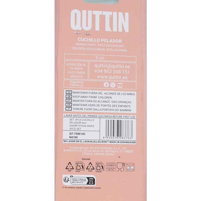Inde Set 3 Cuchillos Pelador Basic 9 cm (18 Cajas) 4