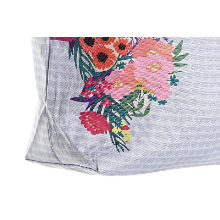 DKD Home Decor Bolsa Urban World&flowers 15 x 66 x 43 cm Azul Blanco (12 Unidades) Impermeable Nylon Poliester 1