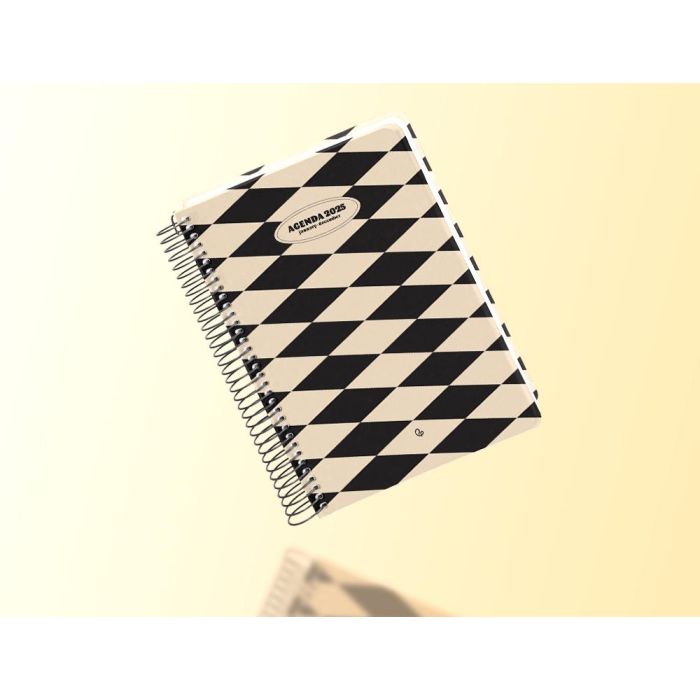 Agenda Espiral Liderpapel Classic A5 2025 Dia Pagina Color Blanco Y Negro Papel 70 gr 6