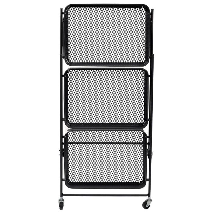 Home Deco Factory Mesa Camarera Plegable con 3 Baldas y Ruedas 45x30 cm 4 Home Deco Factory Mesa Camarera Plegable con 3 Baldas y Ruedas 45x30 cm 4