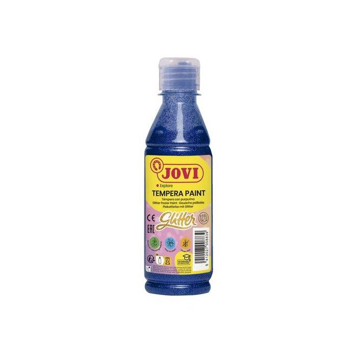 Tempera Jovi Liquida Glitter 250 Ml (Botella) Azul