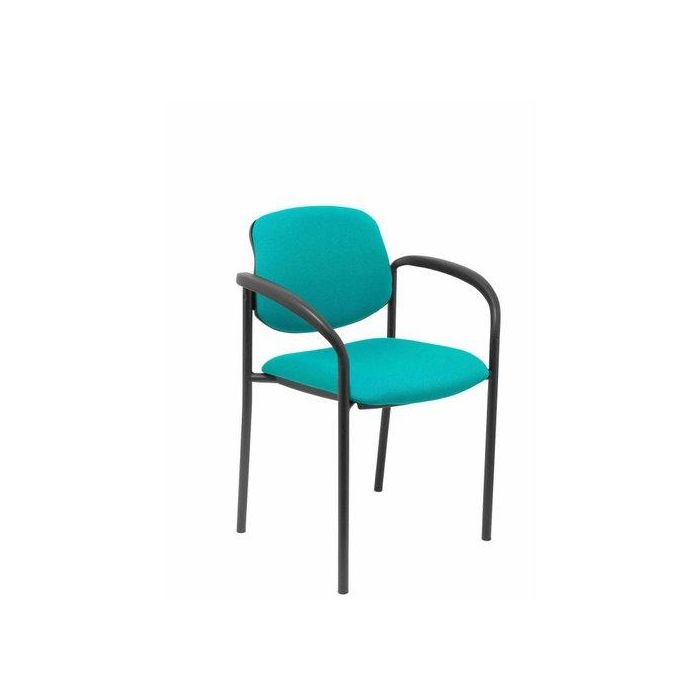 Silla Piqueras Y Crespo Villalgordo Confidente Brazos Fijos Chasis Negro Asiento Y Respaldo Tapizados Bali Verde Turquesa