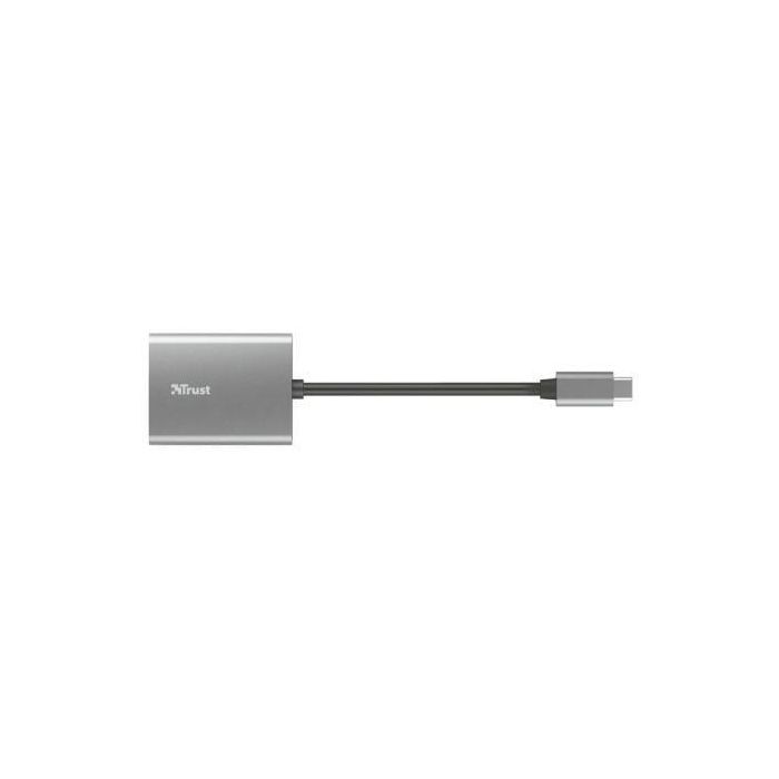 Trust 24136 Lector de Tarjetas Externo Dalyx USB-C 3.2 Gen 1 Rápido Compacto para SD/microSD hasta 104MB/s Aluminio PC Portátil 4