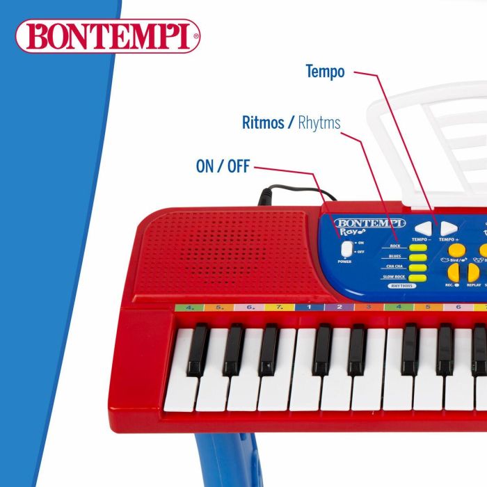 Teclado 37 Teclas Bontempi 43 x 56 x 23 cm (2 Unidades) 4 Teclado 37 Teclas Bontempi 43 x 56 x 23 cm (2 Unidades) 4