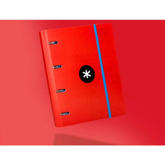 Antartik Carpeta con recambio A4 cuadro 5mm con solapa y 4 anillas 40mm, color rojo 10 Antartik Carpeta con recambio A4 cuadro 5mm con solapa y 4 anillas 40mm, color rojo 10