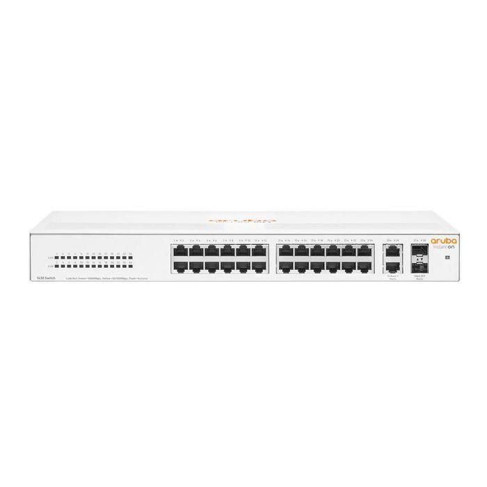 Hewlett Packard Enterprise Aruba Instant On 1430 26G 2SFP Switch - 26 Puertos Gigabit, 2 SFP, No Gestionado, Conmutador Capa 2, PoE, Fanless, para PYMES 0 Hewlett Packard Enterprise Aruba Instant On 1430 26G 2SFP Switch - 26 Puertos Gigabit, 2 SFP, No Gestionado, Conmutador Capa 2, PoE, Fanless, para PYMES 0