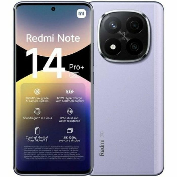 Xiaomi Redmi Note 14 Pro+ 5G 256GB 8GB RAM Lavanda Púrpura - Pantalla 6.67" 35 Xiaomi Redmi Note 14 Pro+ 5G 256GB 8GB RAM Lavanda Púrpura - Pantalla 6.67" 35