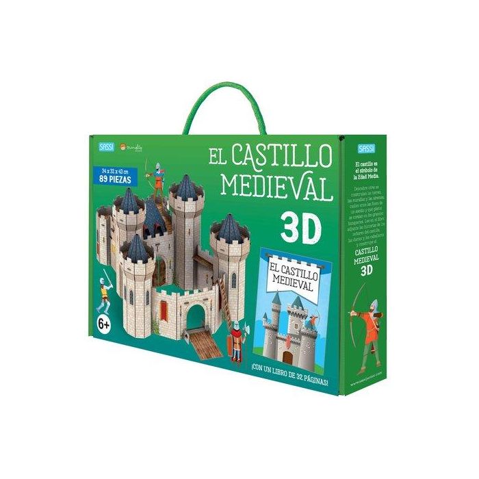 Puzle 3D Y Libro Sassi Manolito Books El Castillo Medieval 3D 89 Piezas (+6 Años)