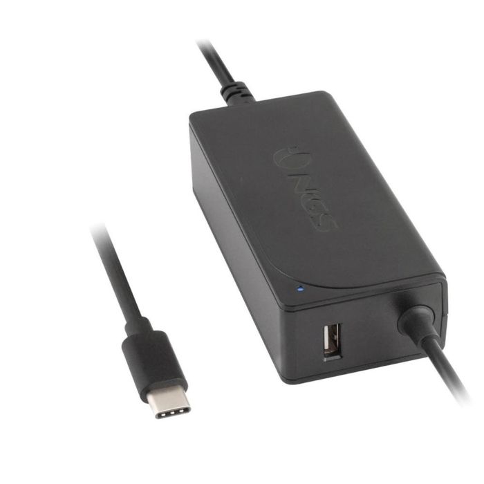 NGS Cargador Universal USB-C 65W para Portátiles y Dispositivos, Multi-voltaje 5-20V, con Salida USB-A 2A y Protección Inteligente. NGS Cargador Universal USB-C 65W para Portátiles y Dispositivos, Multi-voltaje 5-20V, con Salida USB-A 2A y Protección Inteligente.
