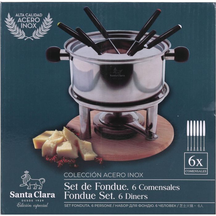 Fondue de Acero Inoxidable para 6 Comensales Santa Clara (2 Unidades) 1 Fondue de Acero Inoxidable para 6 Comensales Santa Clara (2 Unidades) 1