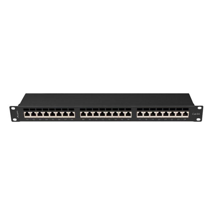 Lanberg PPSA-1024-B Patch Panel 24 Puertos Cat6a F/UTP (FTP) Montaje en Bastidor 1U Negro