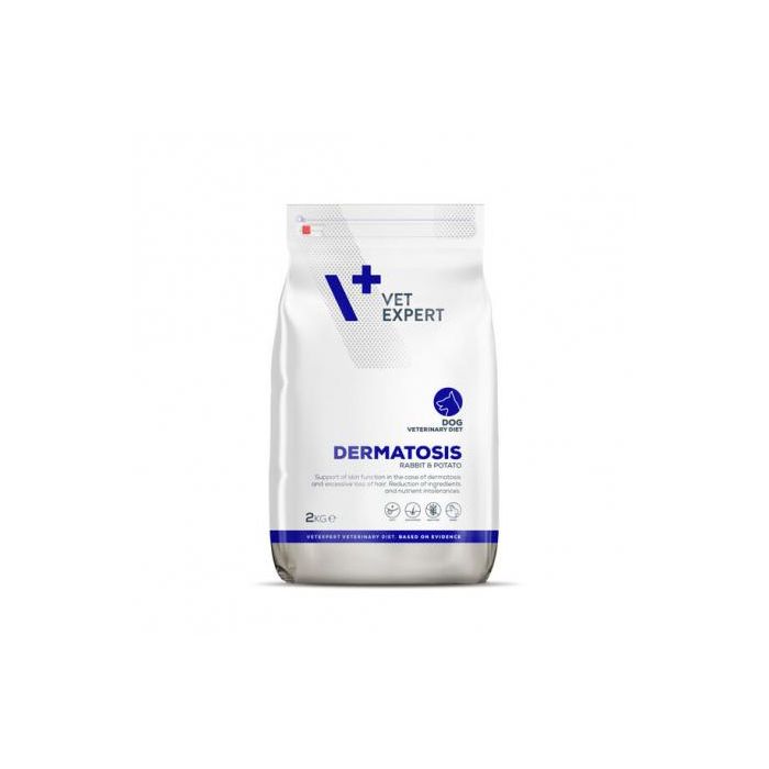 Dermatosis Dog: Alimento Hipoalergénico para Perros Adultos con Conejo y Patata, Apoyo Dermatosis, 2 kg