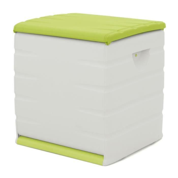 PLASTIKEN Arcón con ruedas con ruedas - 190 L - Funcional y estético - Beige y pistacho PLASTIKEN Arcón con ruedas con ruedas - 190 L - Funcional y estético - Beige y pistacho
