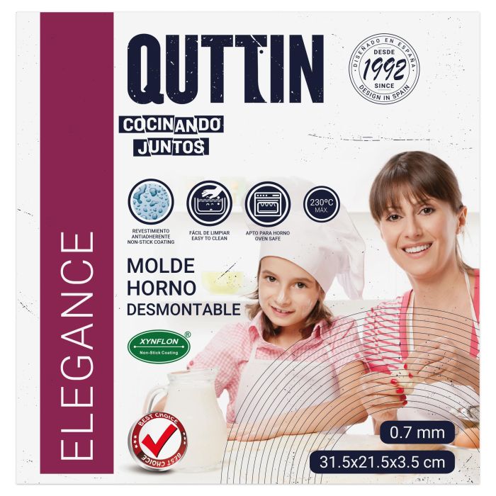 Molde para horno desmontable Quttin 31.5 x 21.5 x 3.5 cm (6 Unidades) 11 Molde para horno desmontable Quttin 31.5 x 21.5 x 3.5 cm (6 Unidades) 11