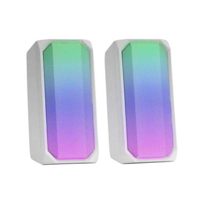 Mars Gaming Altavoces MSRGBW 15W 2.0 Bluetooth 5.0 con RGB y Control de Volumen Blancos 1