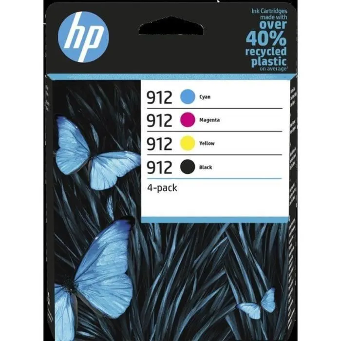 HP Cartuchos de Tinta 912 Bk, C, M, Y Cuatricolor para Officejet Pro 8000 Series - Pack De 4 0 HP Cartuchos de Tinta 912 Bk, C, M, Y Cuatricolor para Officejet Pro 8000 Series - Pack De 4 0