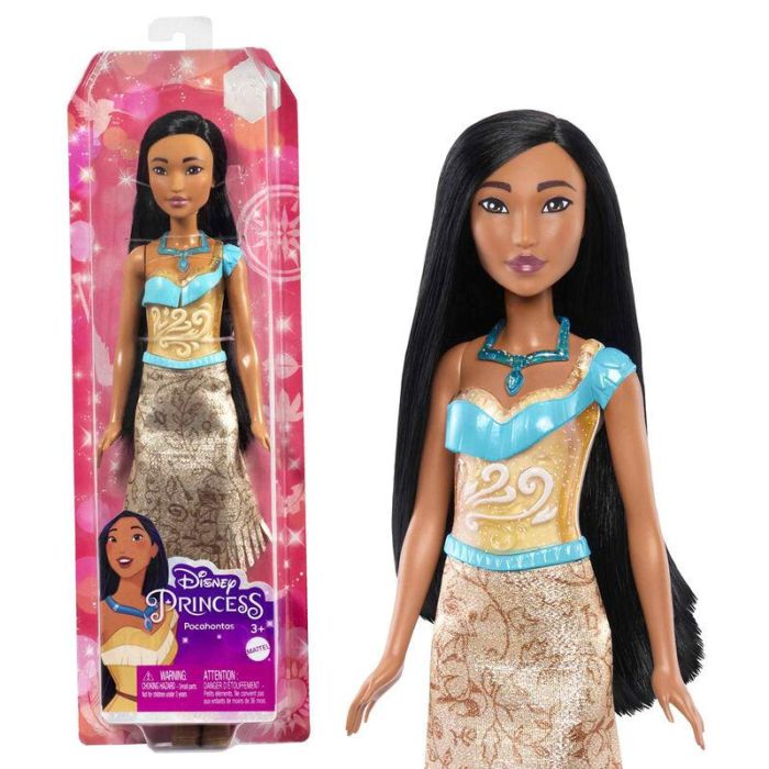 Mattel Hlw07 Muñeca Articulada Princesa Pocahontas Disney Princess, con conjunto de ropa brillante, collar y zapatos +3 años 1 Mattel Hlw07 Muñeca Articulada Princesa Pocahontas Disney Princess, con conjunto de ropa brillante, collar y zapatos +3 años 1