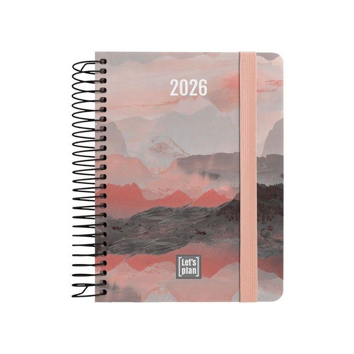 Agenda Anual (2026) Grafoplas Design Espiral Tapa Extra Con Goma A6 170X145 D/P Harmony