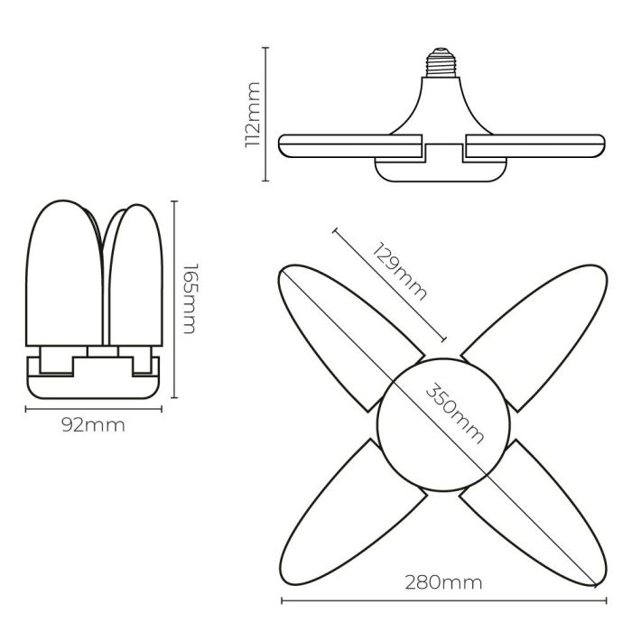 Bombilla led multidireccional, casquillo e27, potencia 30 w, luz fría 4