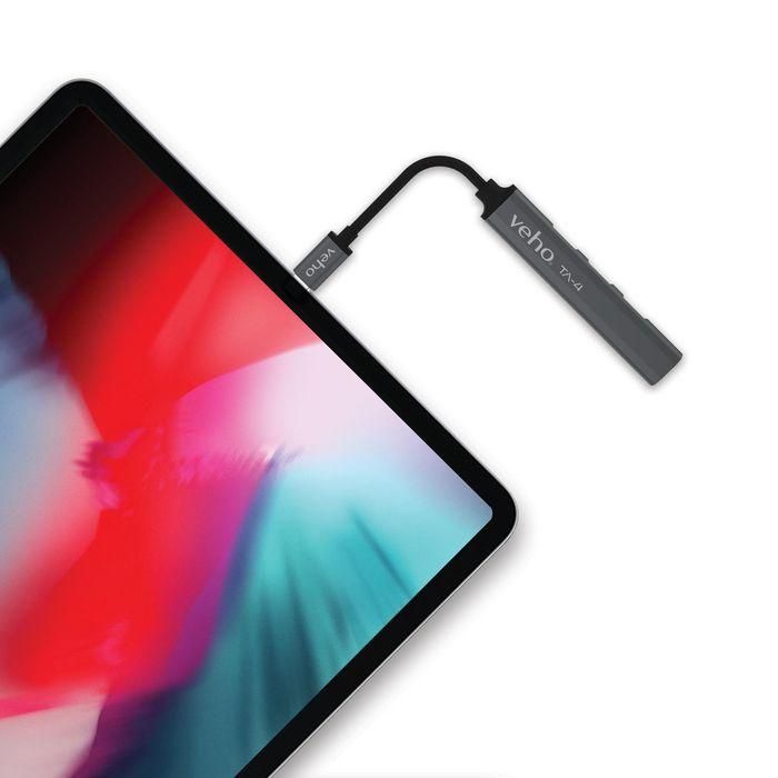 Veho TA-4 Hub Mini Multi-Puerto USB-C a USB 3.0 Ultra Delgado de Aluminio con Expansor de Puerto y Datos de Alta Velocidad 5Gbps 4
