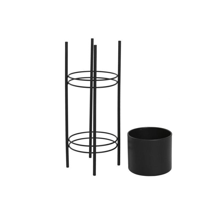 Set de Maceteros DKD Home Decor Negro Metal 30 x 30 x 70 cm 1